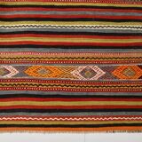 6x8 Red Blue Striped Vintage Kilim Rug  173x243Cm SK 33439