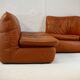 Imitation leather sofa "caramel". Convertible. France, circa 1990