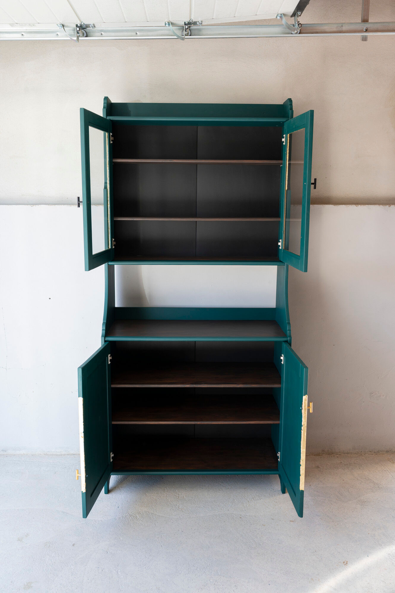 Green and gold china buffet