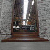 Standing art deco mirror in mahogany frame