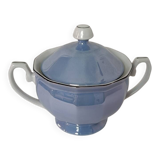 Blue sugar bowl, 1920s, lustrous porcelain.