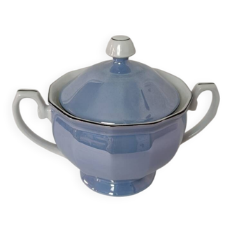 Blue sugar bowl, 1920s, lustrous porcelain.