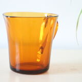 Arcoroc water pitcher, smoky yellow, plain, 1960s vintage French