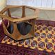 1970s octagonal GPlan gueridon in teak with a glass top.
