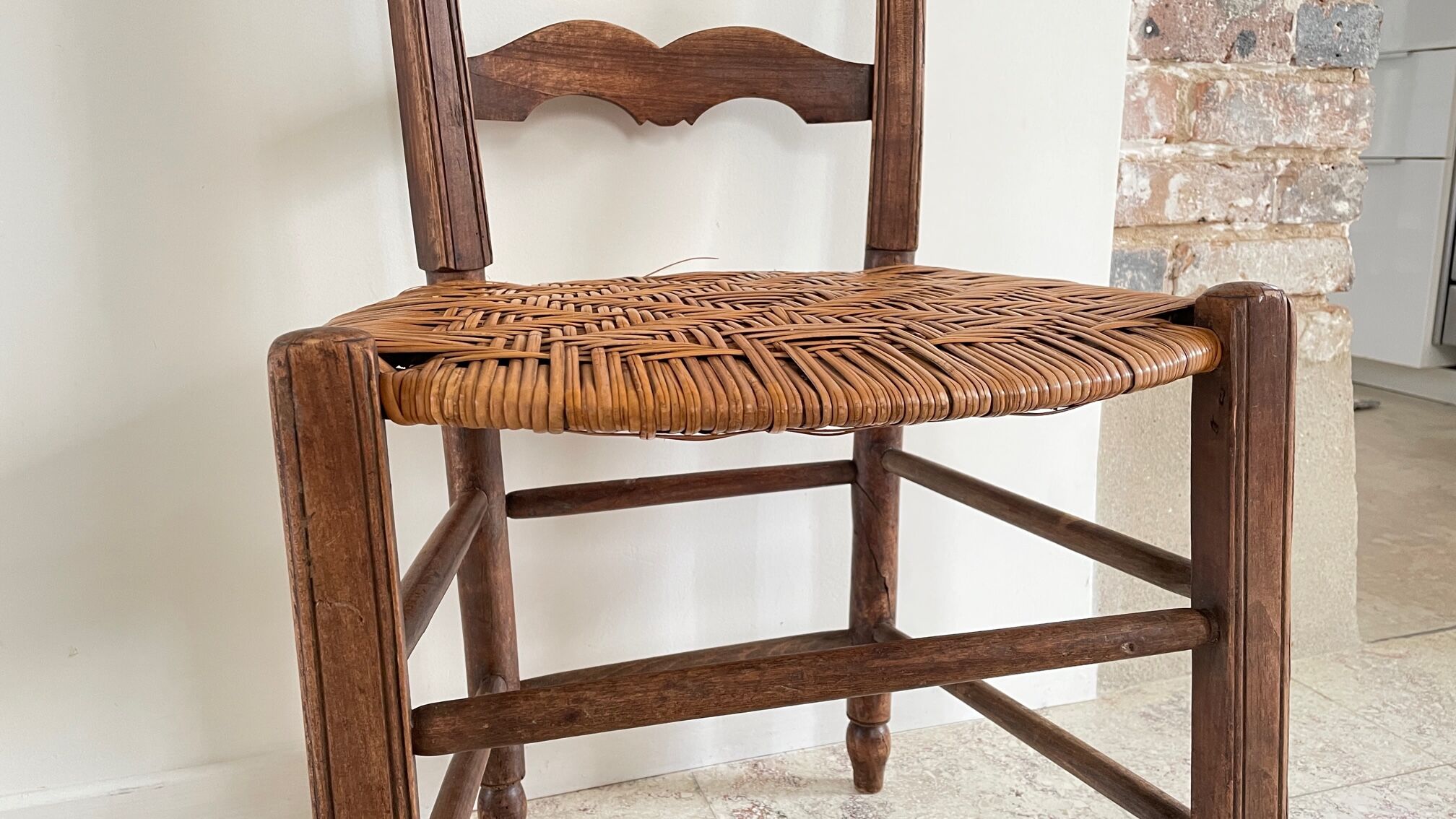 Low straw chair country style