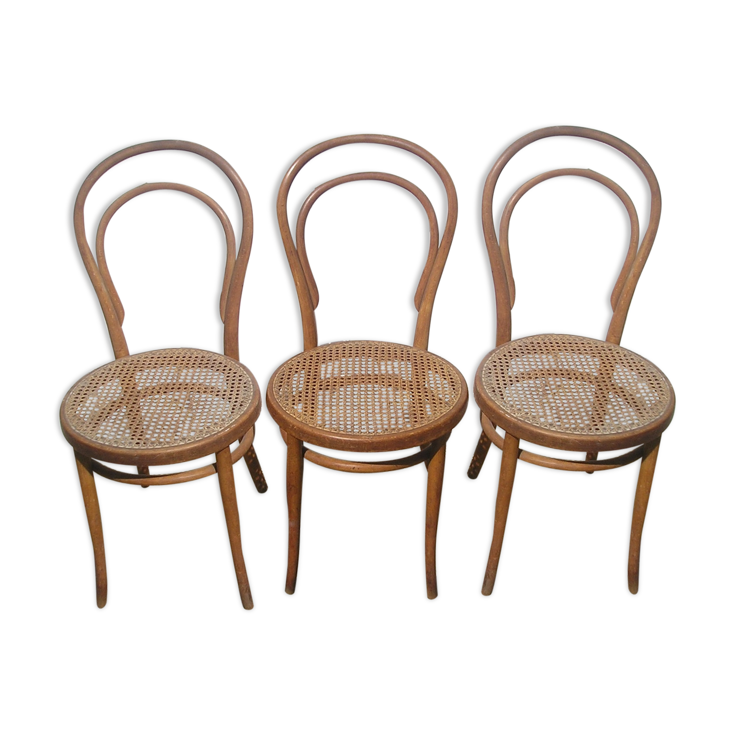 Trio of Thonet chairs late 19th model 14