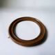 Old round wall mirror in solid wood - 51 cm