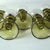 Lot de 5 grands verres à vin Roemer soufflés à la bouche, vintage des années 50