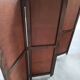 4-leaf wood and leather screen
