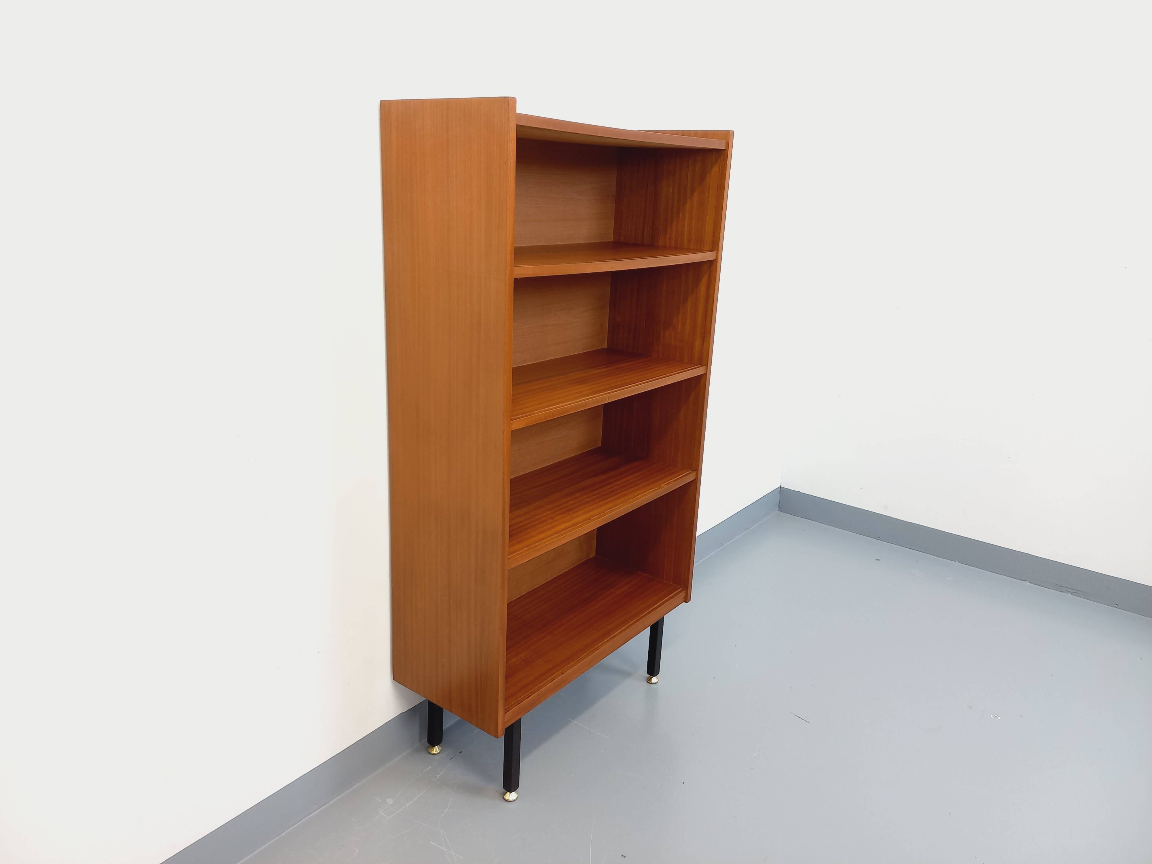 Vintage teak-style wooden bookcase from the 60s