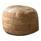 Pouf patchwork of natural cognac leather by De Sede, design 1970.