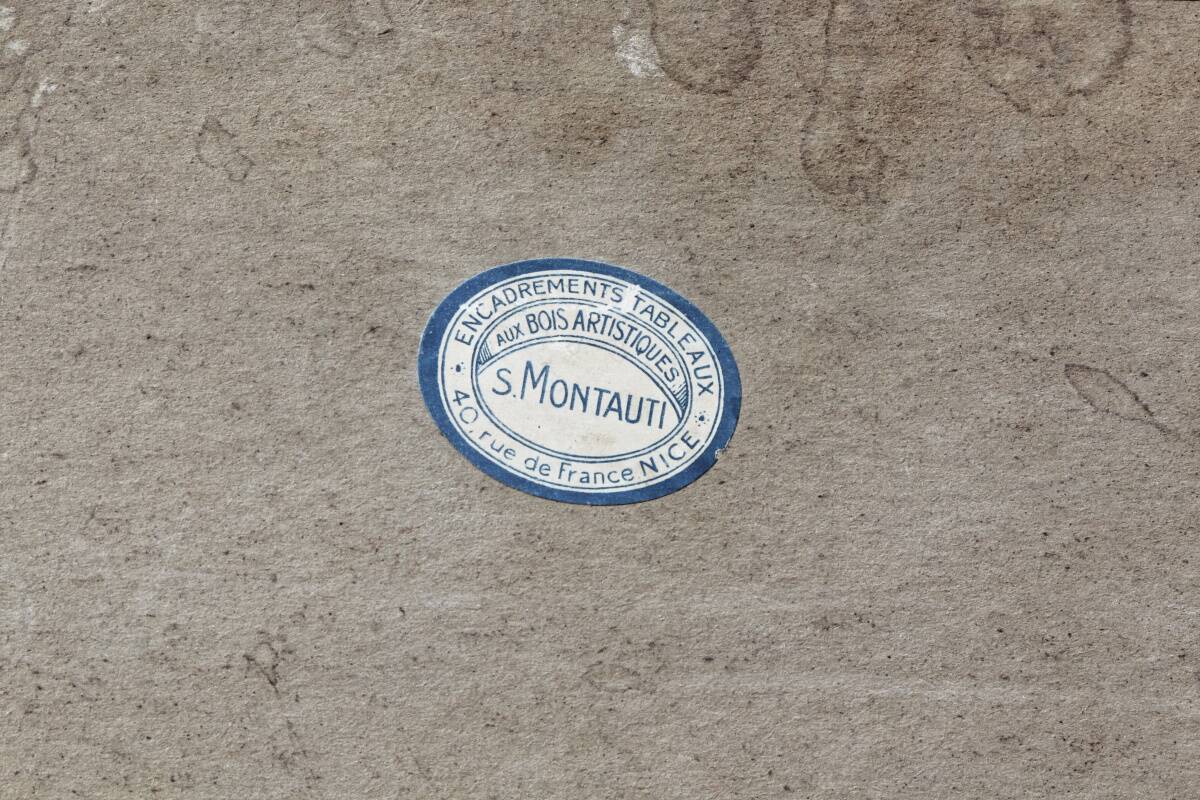 Gouache, framed peasant