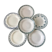 lot of 6 hollow plates Terre de Fer Saint-Amand "Colbert" and "Magali", Salins "Valenciennes" and