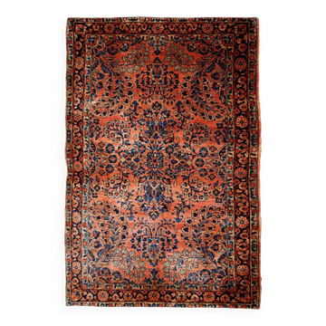 Handmade antique Persian Sarouk rug 3.2' x 5.3' (97cm x 161cm) 1920s - 1B674