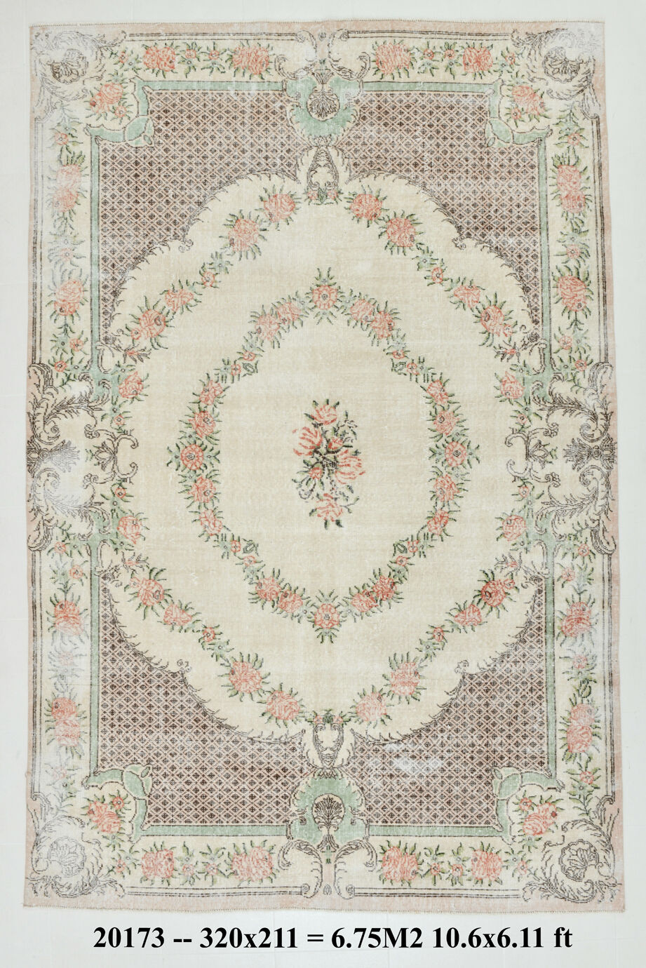 7x10 shades of beige turkish rug, 211x320cm