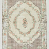 7x10 shades of beige turkish rug, 211x320cm