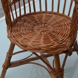 Rattan children's chair from the 60s and 70s