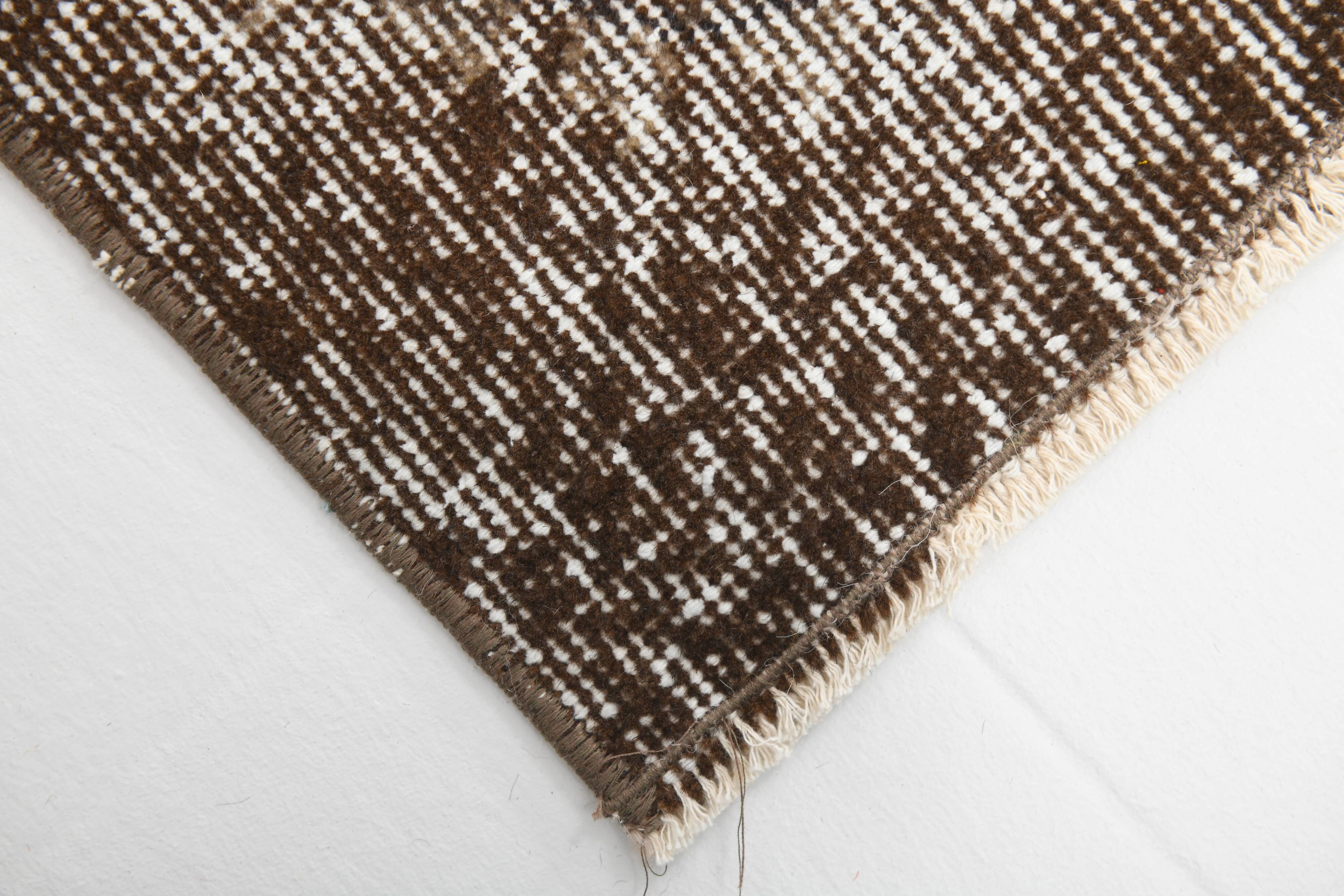 178x295Cm Persian Area Rug, Turkish Antique Rug, Faded Brown Vintage Rug