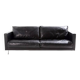2-seater black leather sofa