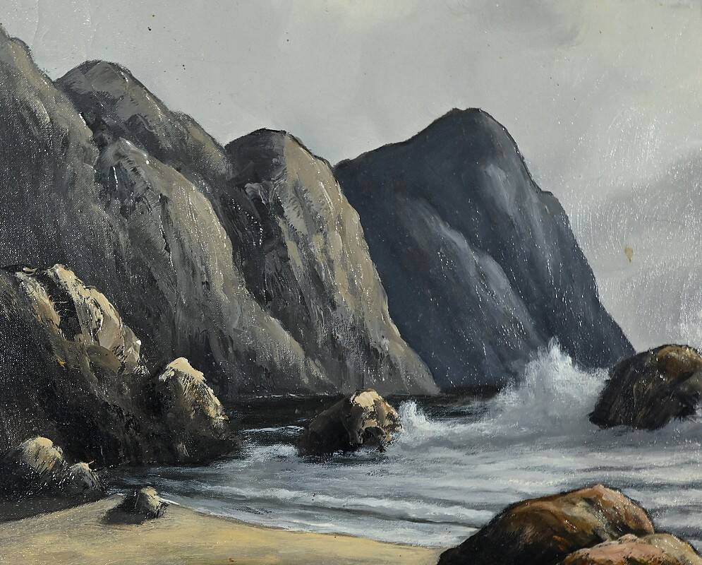 Grande Huile sur Toile Marine signée F. Carbu – XXe
