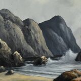 Large Oil on Marine Canvas signed F. Carbu – 20th