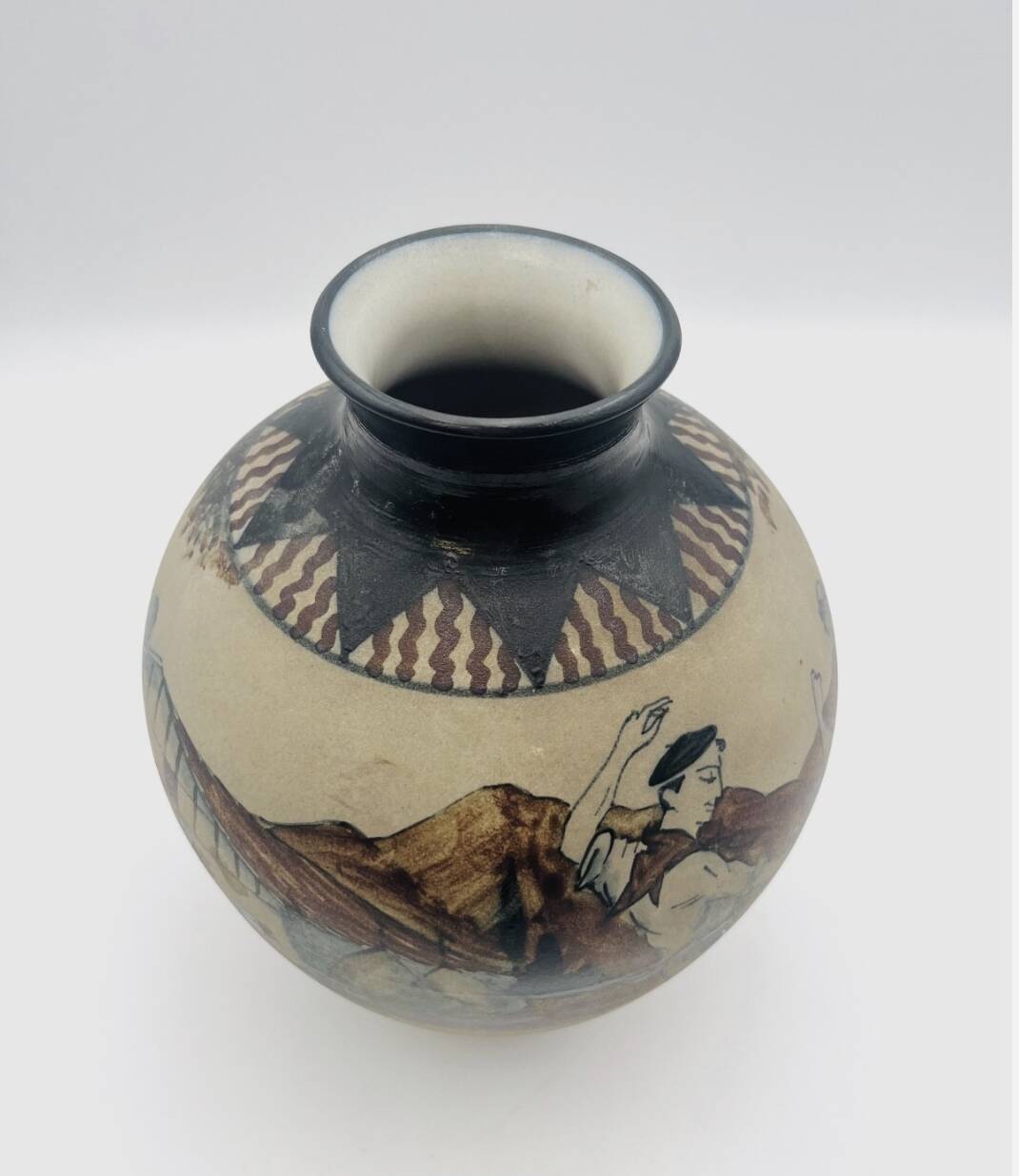 Vase boule en grès de Cibourg signé Pedro Garcia de Diego -637004