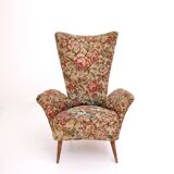 Fauteuil pour enfant en tissu floral vintage avec pieds en bois, Italie