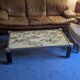 Vintage coffee table in veined white Carrara marble and chrome metal – Anné