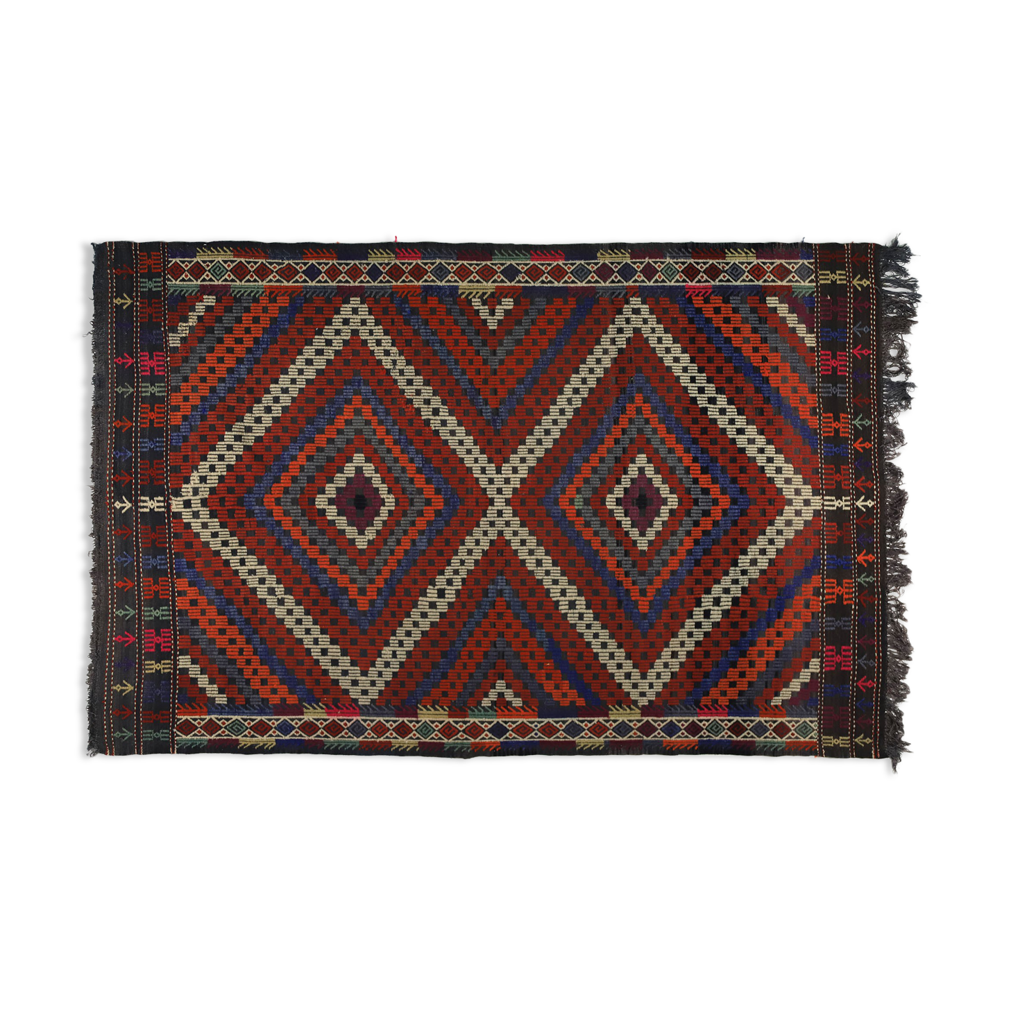 Tapis kilim anatolien fait à la main 287 cm x 180 cm