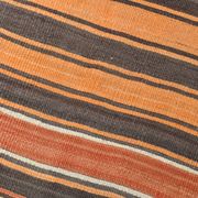 4x7 Kilim Terracotta Red & Orange Striped Turkish Vintage Kilim Rug