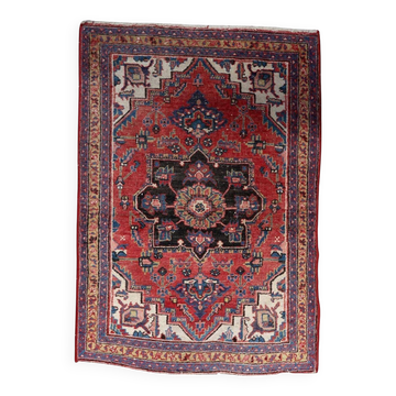 Antique persian heriz rug wool handmade 91cm x 132cm - circa 1920 (1c1202)