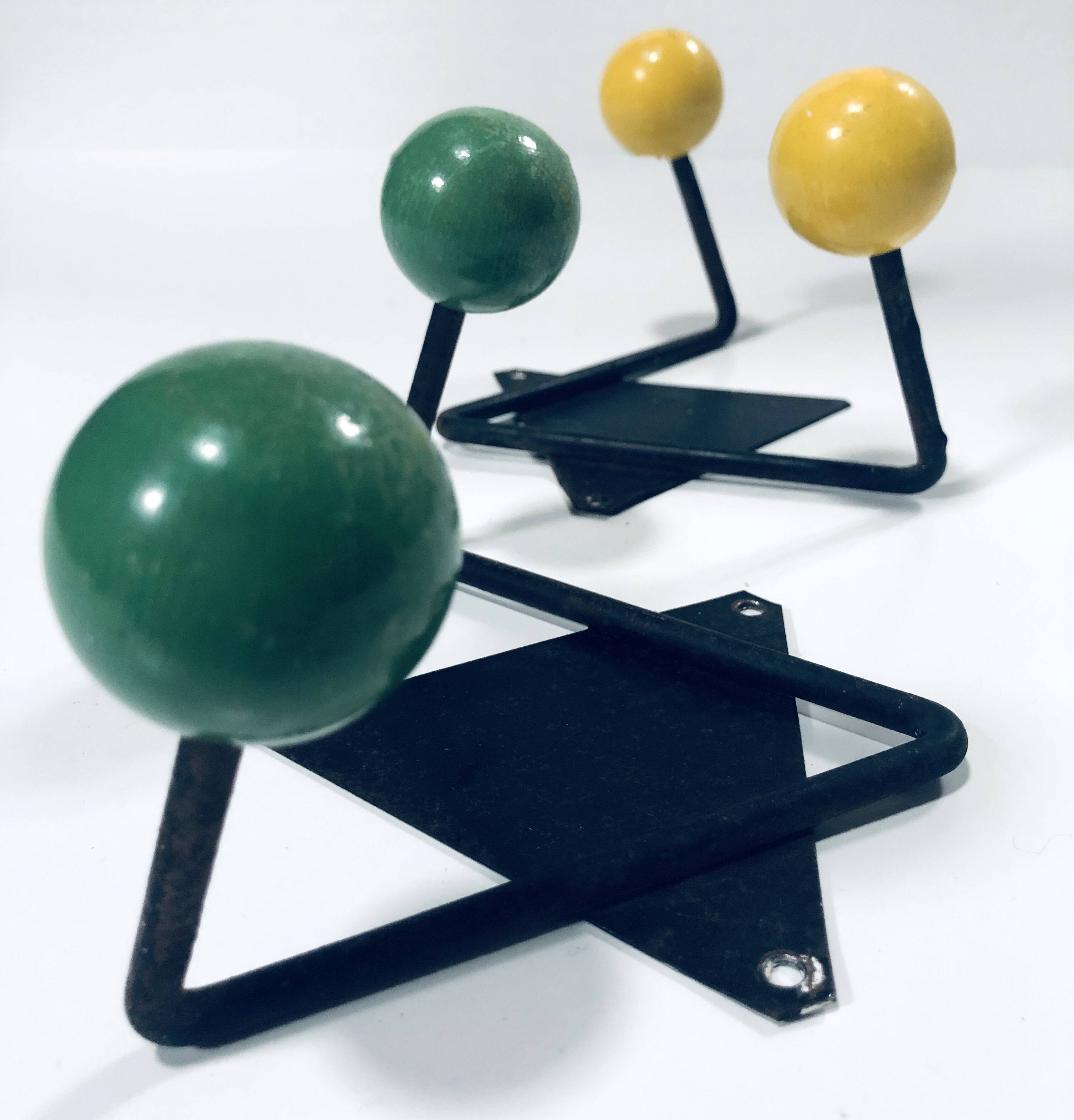 Vintage Coat Racks • Wrought Iron & Wood • 1950