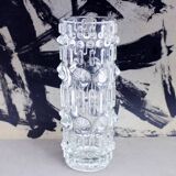 Vintage Sklo Union Molded Glass Vase 1970