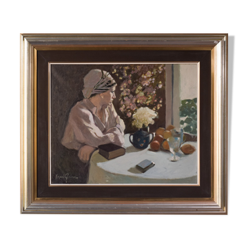 Rafael griera portrait d’une dame à la fenêtre