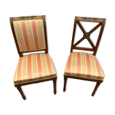 Deux chaises de style Empire en acajou XX siècle
