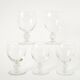 lot de 5 grands verres à vin pieds travaillé, en cristal gravé, Art Nouveau