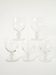Set of 5 large wine glasses with ornate stems, in engraved crystal, Art Nouveau