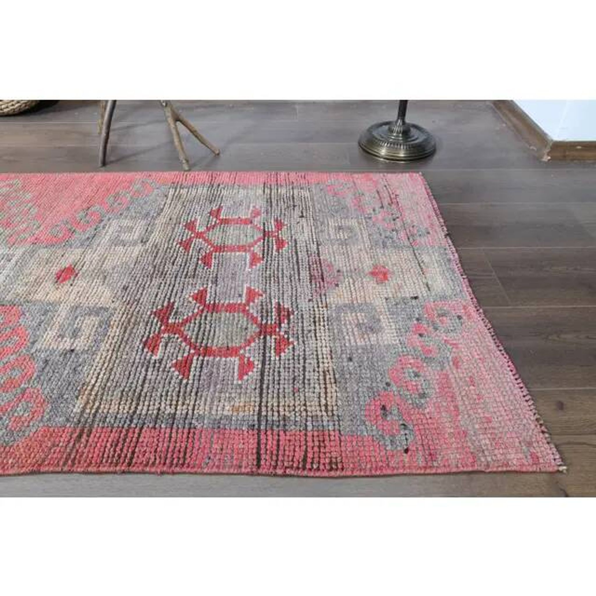 Tapis de couloir vintage turc fait main