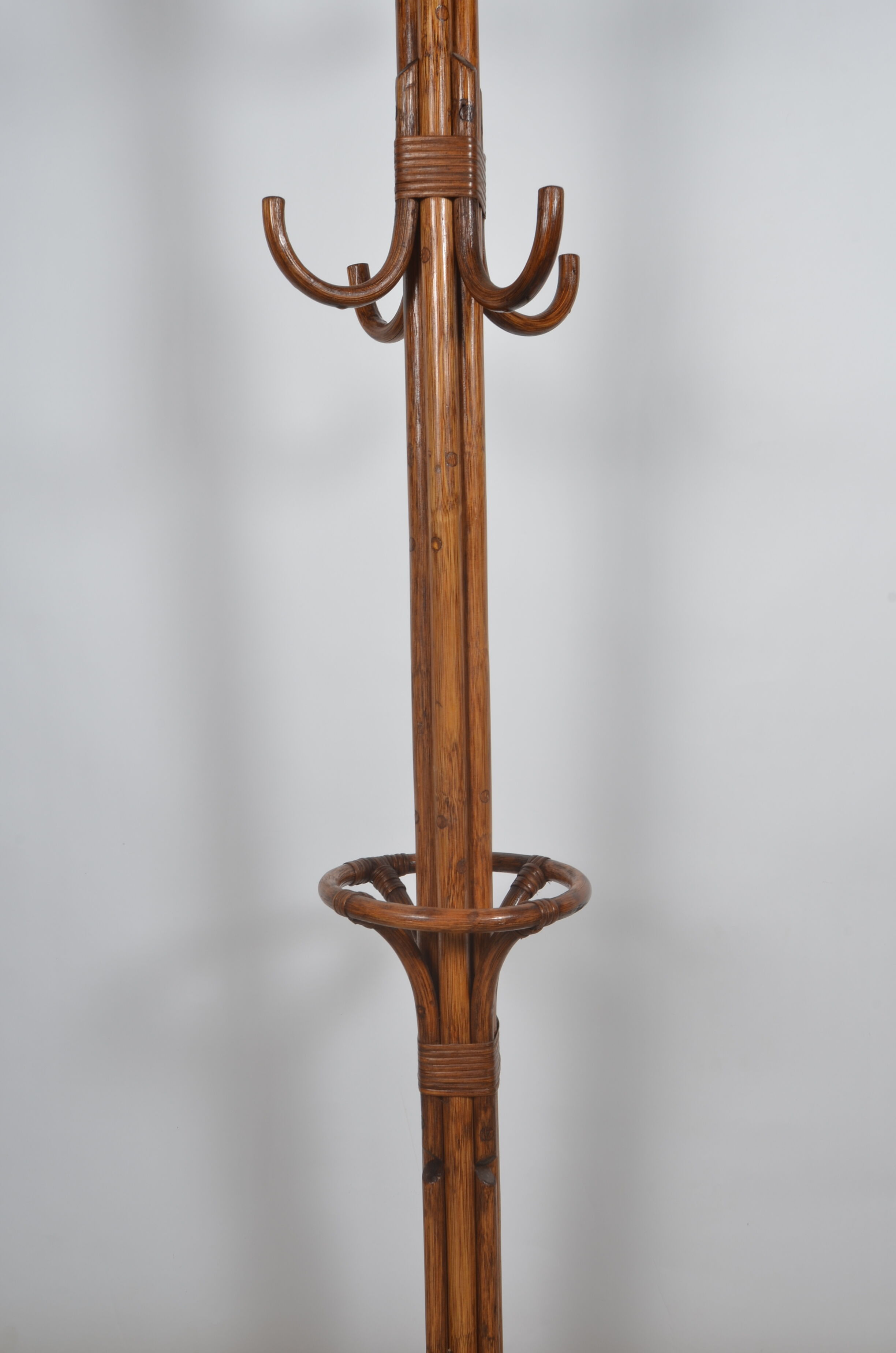 Rattan coat rack