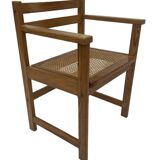 Vintage chair in webbing and pinewood from the 70s minimalist design