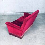 Hollywood Regency Style Fuchsia Velvet 2-Seat Sofa with Fringe, 1960s