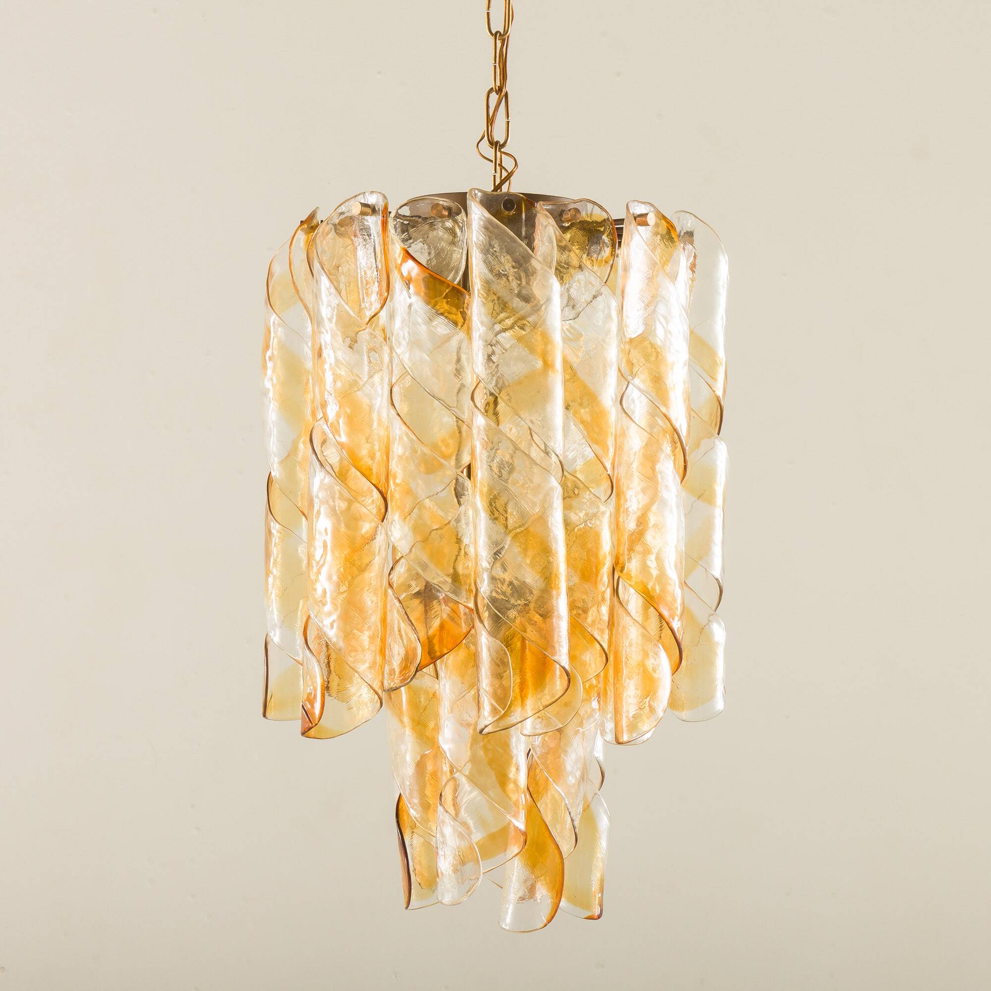 Mid century Murano 'Torciglione' Glass Chandelier by Mazzega, Italy 1970s