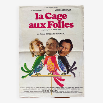 Affiche cinéma originale "La Cage aux Folles" Michel Serrault 40x60cm 1978