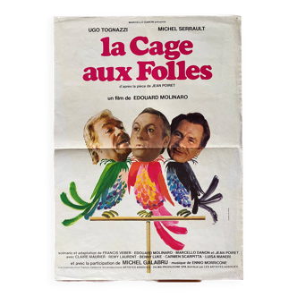 Affiche cinéma originale "La Cage aux Folles" Michel Serrault 40x60cm 1978