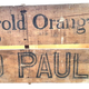 Old wooden advertising box Tropigold oranges Sao Paulo vintage