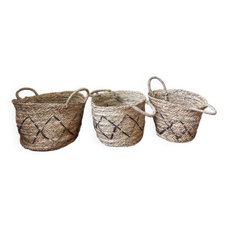Lot of 3 old baskets