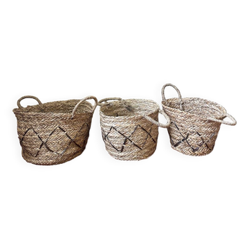 Lot of 3 old baskets