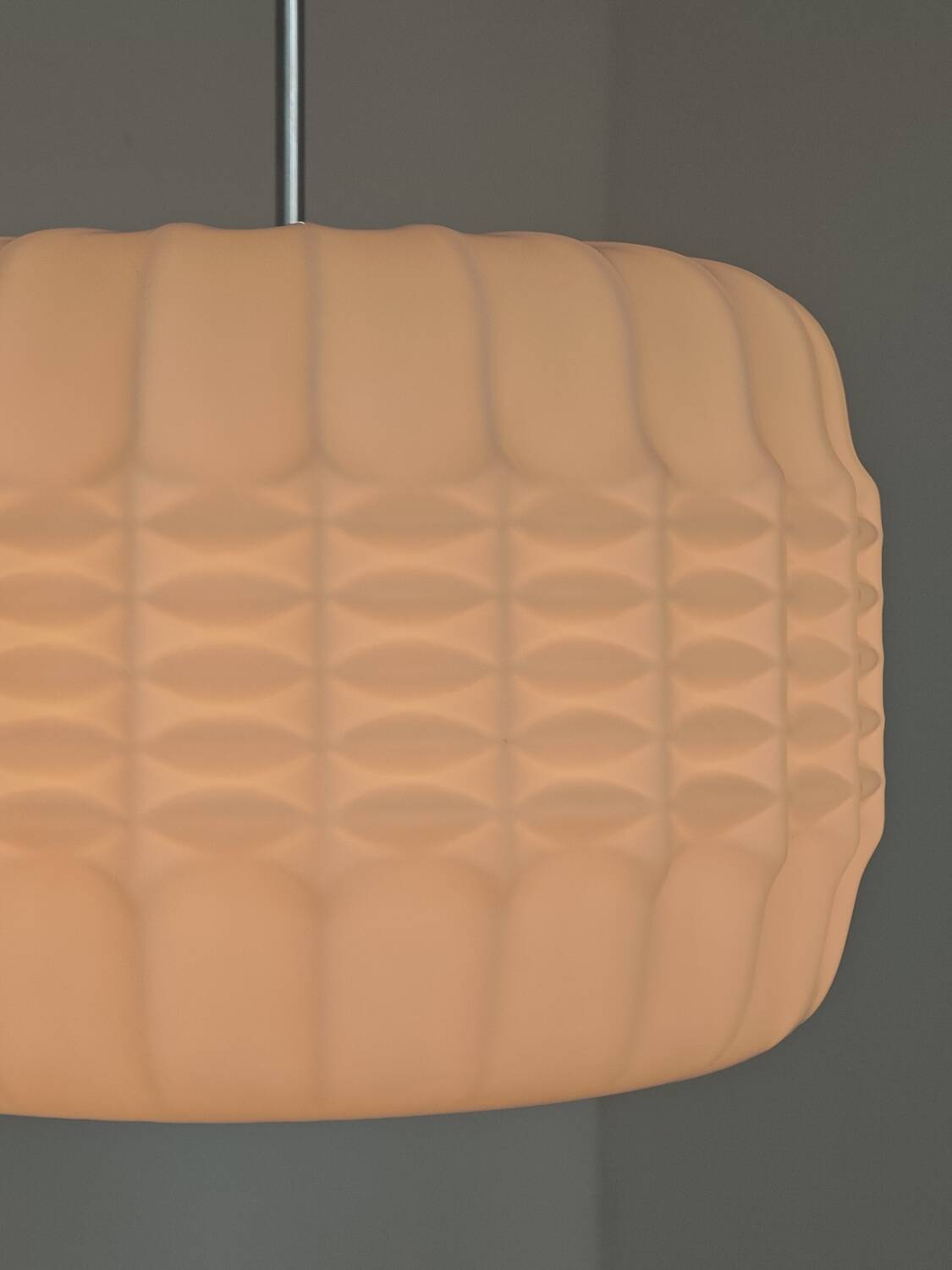 Opaline suspension origami lantern Czechoslovakia 1960