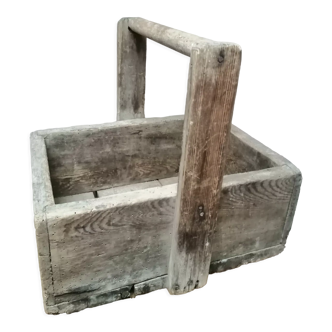 Antique wooden tool basket