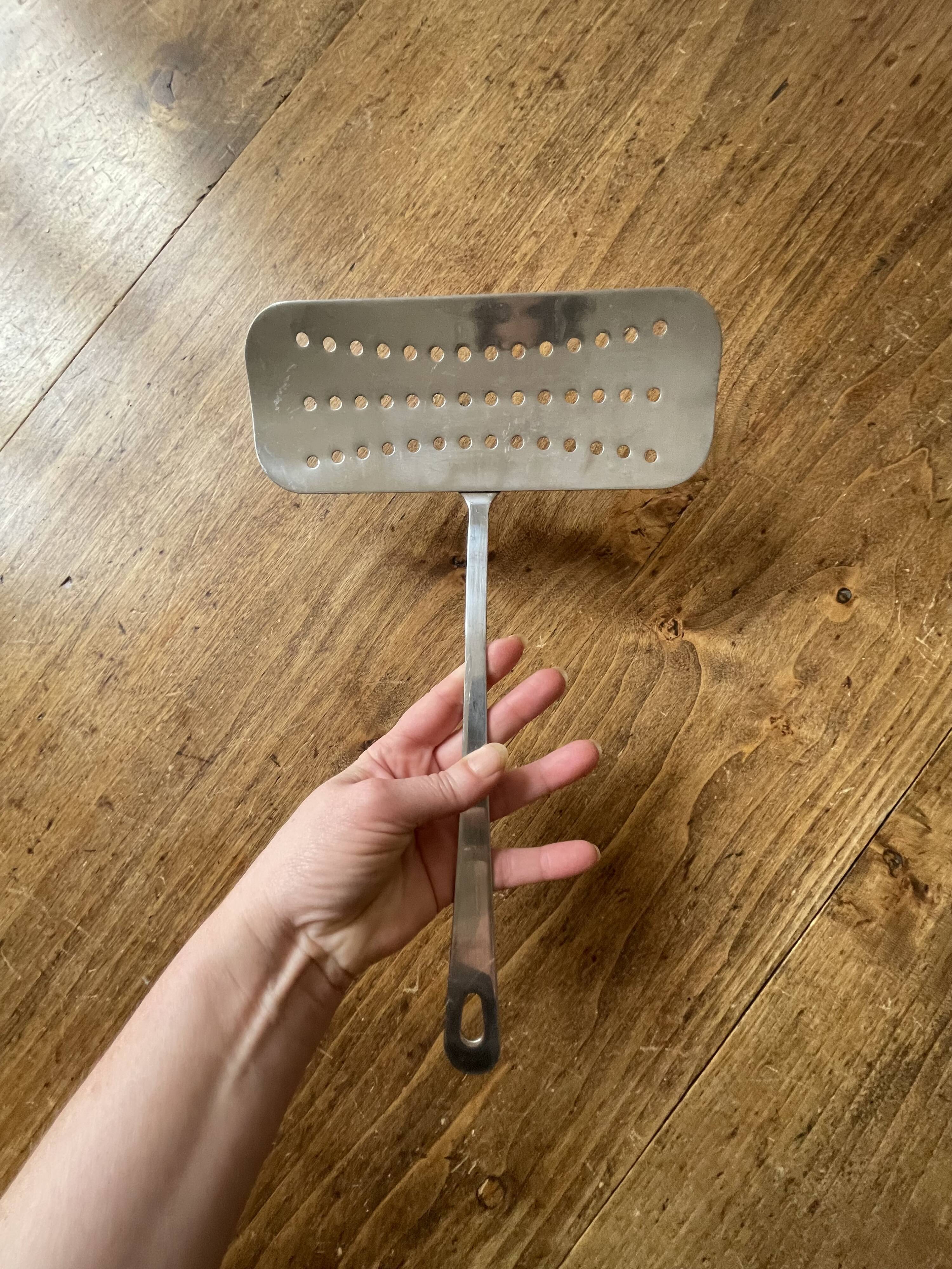 Ecumoire, fish, barbecue spatula, stainless steel - vintage Ikea